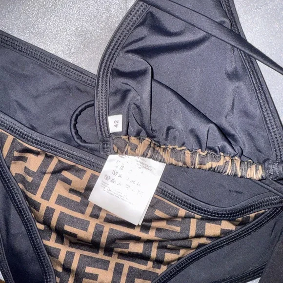 Fendi Black and Brown Logo Bikini - Picture 4 of 5